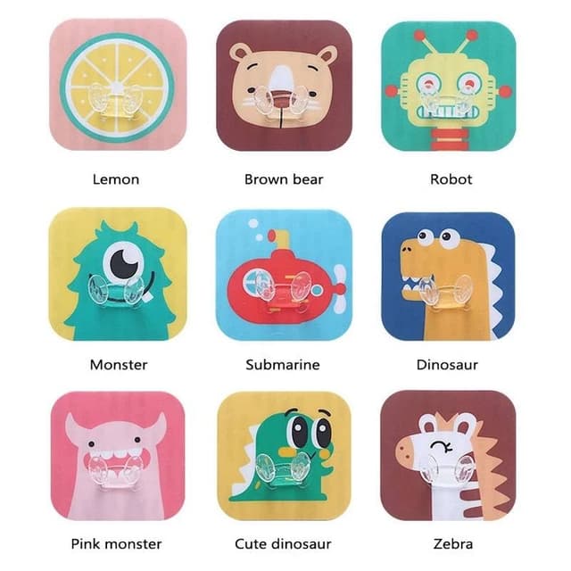 Multi Function Cartoon Animals Wall Strong Adhesive Hooks