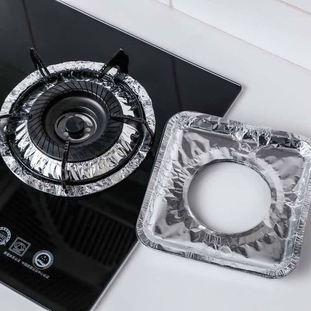 5pcs Reusable Aluminum Foil Gas Stove Cover