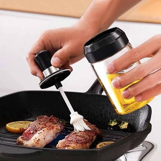 Air Tight Glass Brush Jar