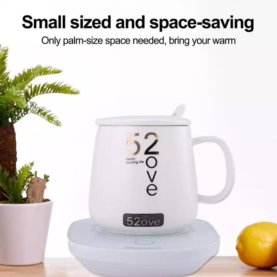 Electric Heating Pad With Ceramic Mug, Lid & Spoon