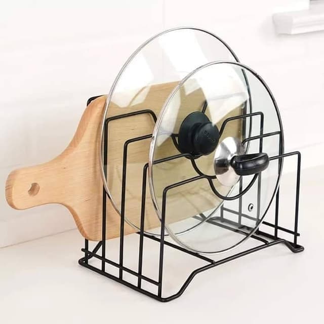 Wrought Iron Multi Layer Lid Storage Rack