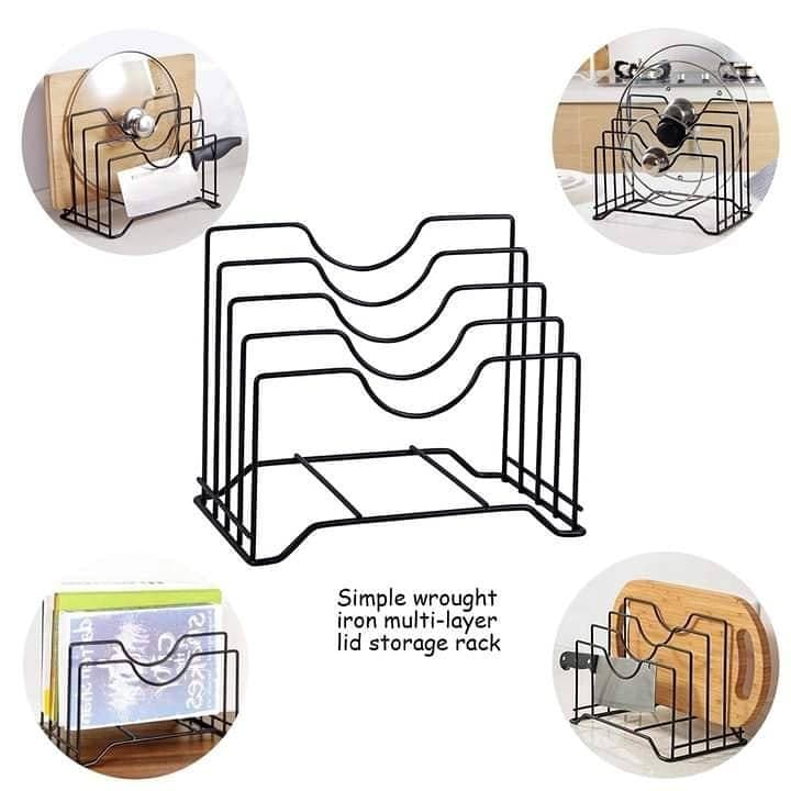Wrought Iron Multi Layer Lid Storage Rack
