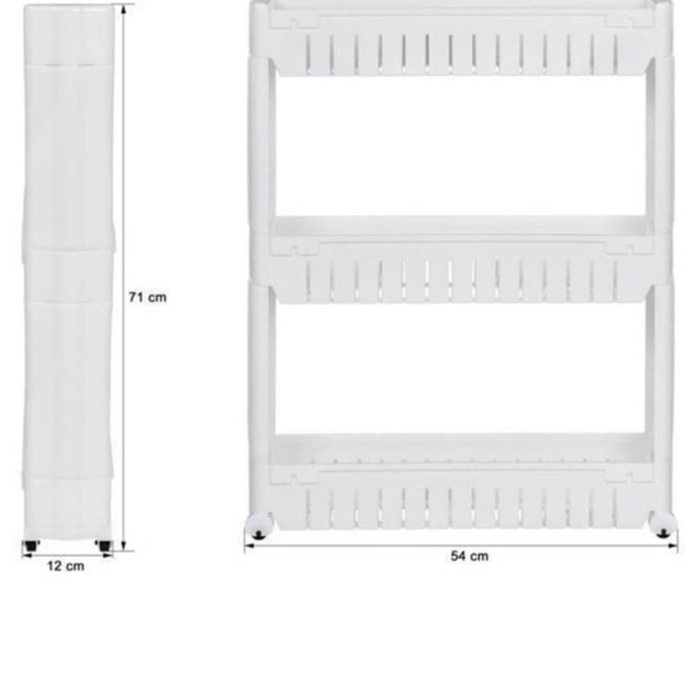 3 Layer Rectangular Kitchen Trolley