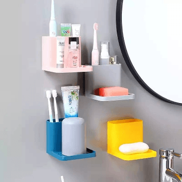 Wall-Mounted Multifunctional Toothpaste & Soap Holder