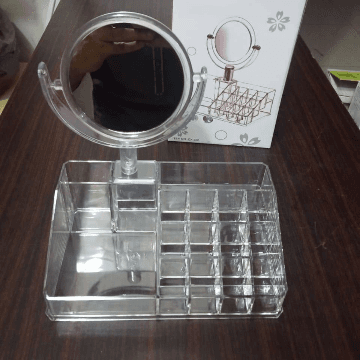 Lipstick & Cosmetic Organiser With Detachable Mirror