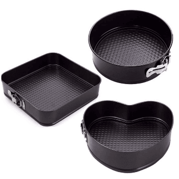 3 Pcs Cake Mould - Heart Square & Round Shape