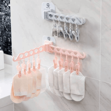 Wall-Mounted Multifunctional Foldable Dryer Clip Hanger