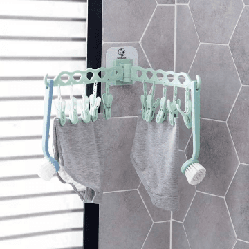 Wall-Mounted Multifunctional Foldable Dryer Clip Hanger