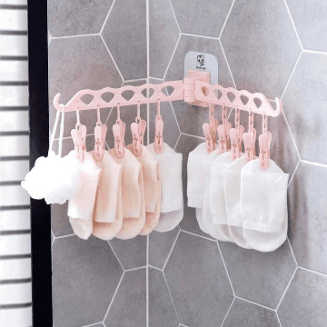 Wall-Mounted Multifunctional Foldable Dryer Clip Hanger