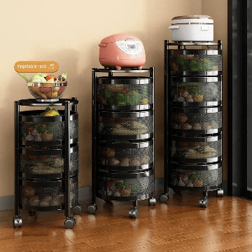 3 4 5 Layer Rotatable Kitchen Utility Trolley With Wheels