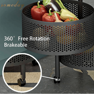 3 4 5 Layer Rotatable Kitchen Utility Trolley With Wheels