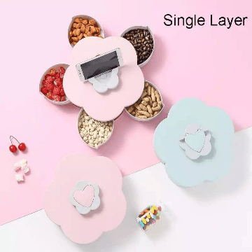 Flower Shape Rotation 5 Compartment Food Storage Box