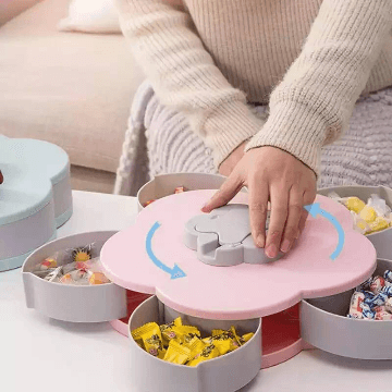 Flower Shape Rotation 5 Compartment Food Storage Box