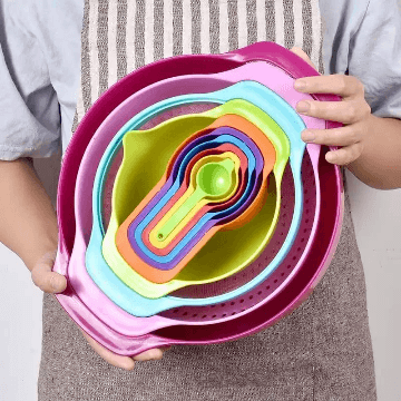 10 Pcs Mixing Bowls Set Nesting Bowls