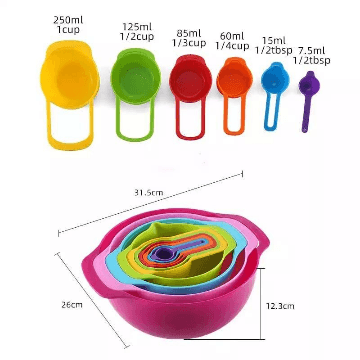 10 Pcs Mixing Bowls Set Nesting Bowls