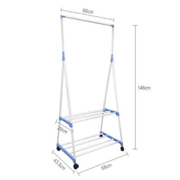 Foldable Vertical Telescopic Pole Triangle Clothes Stand