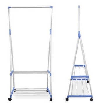 Foldable Vertical Telescopic Pole Triangle Clothes Stand