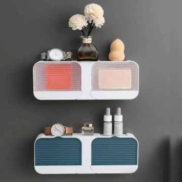 Wall-Mounted Double Creative Case Soap Dish