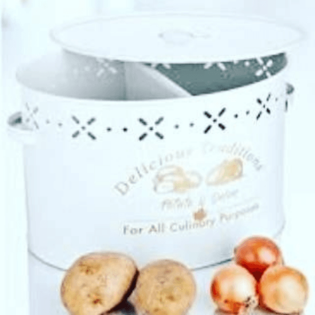 Large compartment luxury metal potato onion bucket