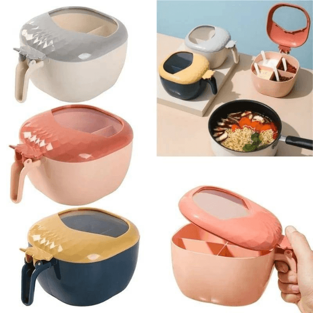 Strawberry Shape 4Part Spice Box With Spoon